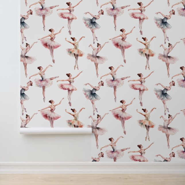 Hübsches Balerina-Muster-Girl-Zimmer Tapete (Anwendung)