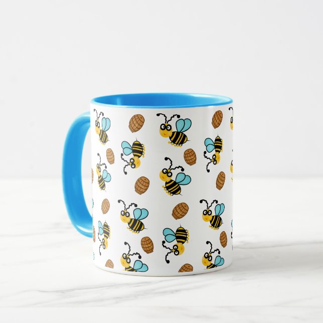 Hübsches Bienenmuster Tasse (Vorderseite Links)