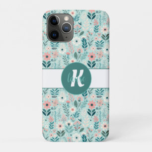 Hübsches Blau und rosa Pastellfarben Blume Case-Mate iPhone Hülle