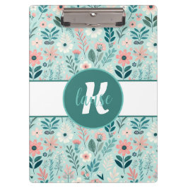 Hübsches Blau und rosa Pastellfarben Blume Klemmbrett