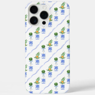 Hübsches Blau und Weiß Chinoiserie Bows Topiary iPhone 16 Pro Max Hülle