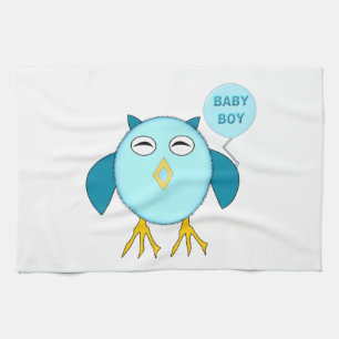 Hübsches blaues Baby-Jungen-Eule-Küchenhandtuch Küchentuch