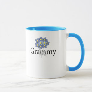 Hübsches blaues Blumen Grammy T-Shirt Tasse