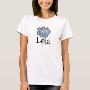 Hübsches blaues Blumen-Lola-T-Shirt T-Shirt