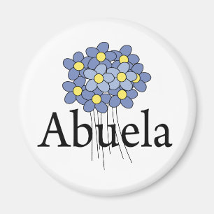 Hübsches blaues Blumen-Oma-T-Shirt Magnet