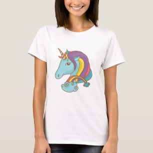Hübsches Blaues Einhorn T-Shirt