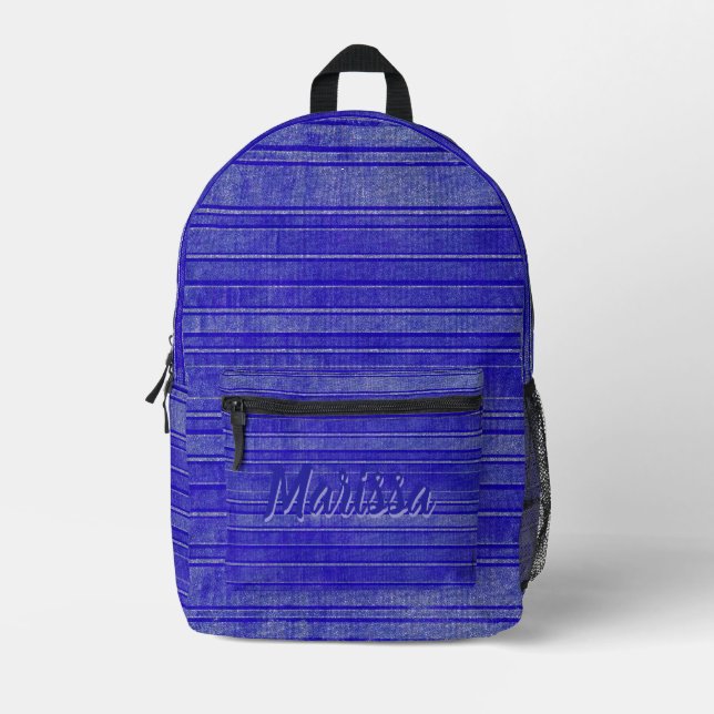 Hübsches blaues Lila gestörtes Wasserfarbmuster Bedruckter Rucksack (Vorderseite)
