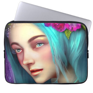 Hübsches blaues Märchen Ätherische Kunst Laptopschutzhülle