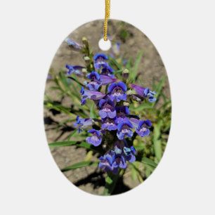 Hübsches blaues Violett Lila Blume Vertikales Fot Keramik Ornament