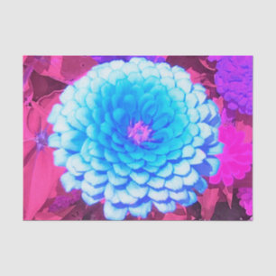 Hübsches blaues Zinnia im Lila Sommergarten Seidenpapier