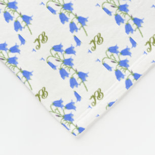 Hübsches Blauglöckchen-Flanelldecke mit Initialen Fleecedecke