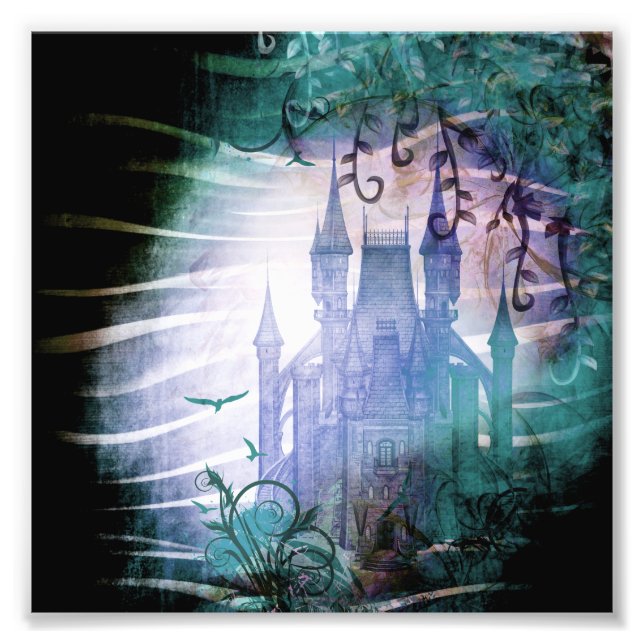 Hübsches Blue Fairy Tale Fantastische Bergwelten Fotodruck (Vorne)