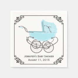 Hübsches Blue Pram Custom Baby Duschpapier Napkins Serviette