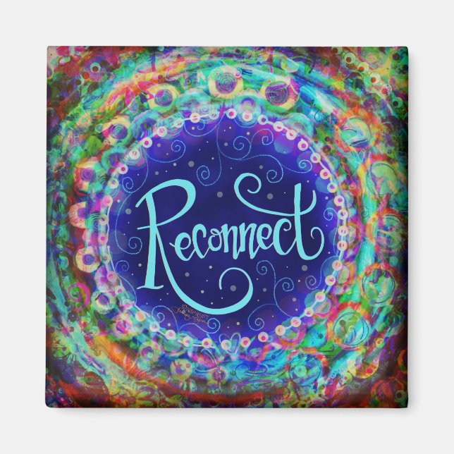 Hübsches Blue Trendy ONE WORD Inspirivity wiederve Magnet (Vorne)