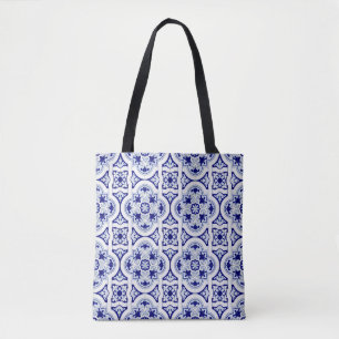 Hübsches Blue & White Talavera Tile Look Toag Tasche