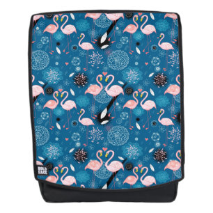 Hübsches Blumen Flamingos Muster Rucksack