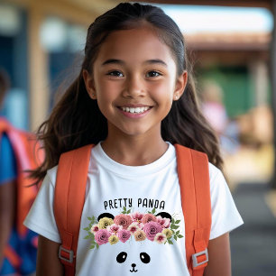 Hübsches Blumen-Panda-Bär-Mädchen Süßes Kinder-T-S T-Shirt