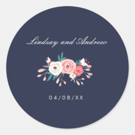 Hübsches Blumenbouquet Wedding Siegel Runder Aufkleber
