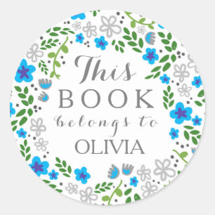 Hübsches Blumenbuch gehört zu Round Stickers