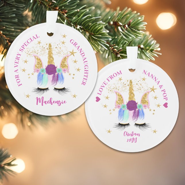 Hübsches Blumenhorn Ornament (Pretty Floral Unicorn Ornament)