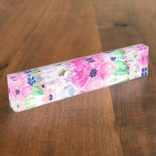 Hübsches Blumenmuster-Design Namensplakette