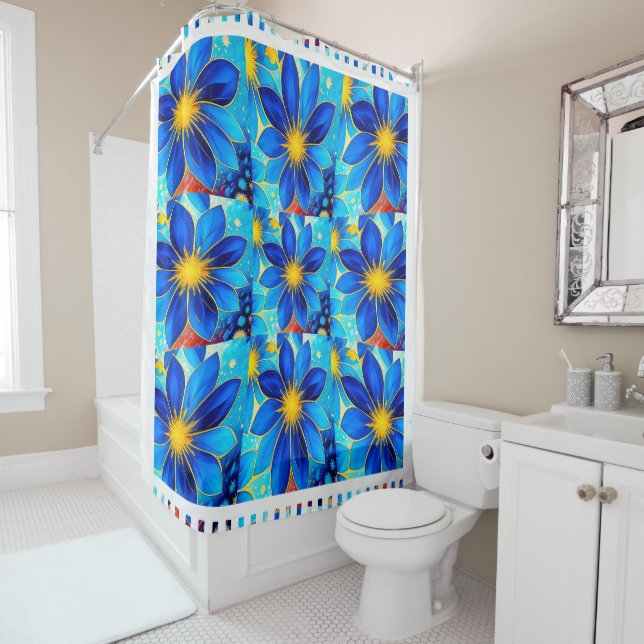 Hübsches Blumenmuster Duschvorhang (Beispiel)