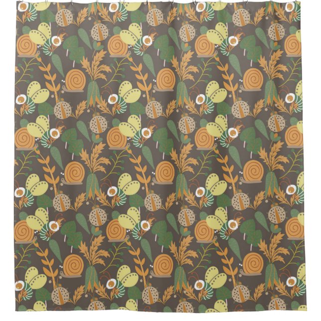 Hübsches Blumenmuster Duschvorhang (Vorderseite)