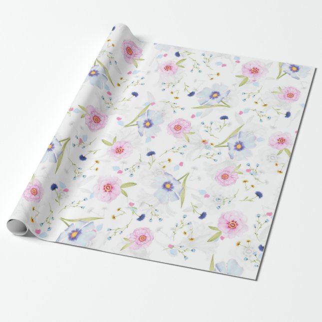 Hübsches Blumenmuster Geschenkpapier (Ungerollt)