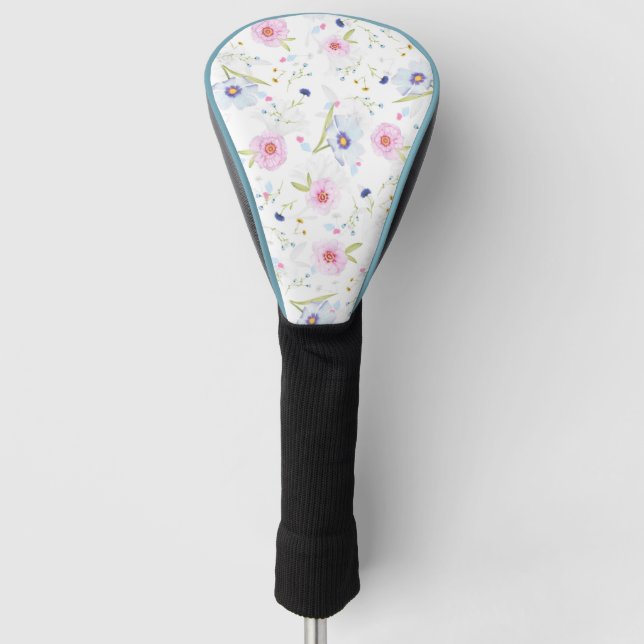 Hübsches Blumenmuster Golf Headcover (Vorderseite)