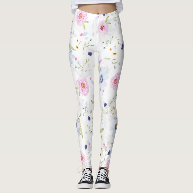 Hübsches Blumenmuster Leggings (Vorderseite)