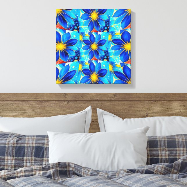 Hübsches Blumenmuster Leinwanddruck (Insitu (Schlafzimmer))