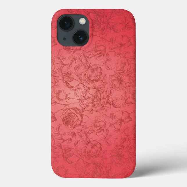 Hübsches Blumenmuster rosa Case-Mate iPhone Hülle (Rückseite)