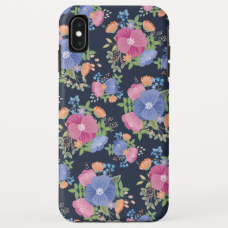 Hübsches Blumenmuster - rosa lila dunkelblaues Case-Mate iPhone Hülle