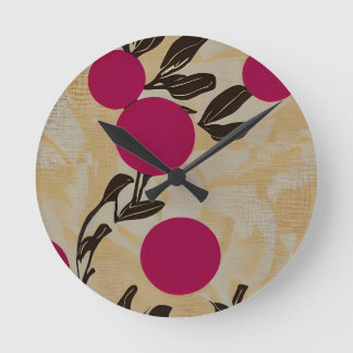 Hübsches Blumenmuster Runde Wanduhr