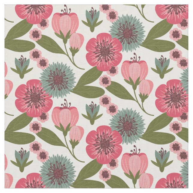 Hübsches Blumenmuster Stoff (Nahaufnahme)
