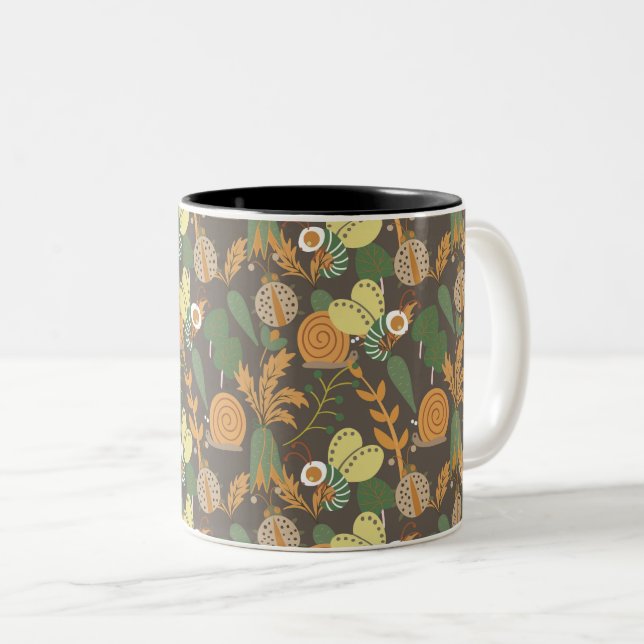 Hübsches Blumenmuster Zweifarbige Tasse (VorderseiteRechts)