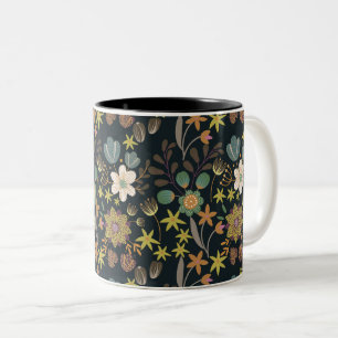 Hübsches Blumenmuster Zweifarbige Tasse