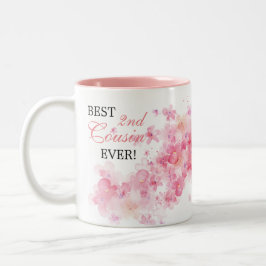 Hübsches Blumenrosa Wasserfarbe Bester 2. Cousin j Zweifarbige Tasse