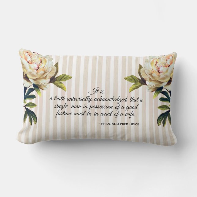 Hübsches Blumenstrauß Jane Austen Buchangebot Lendenkissen (Vorderseite)