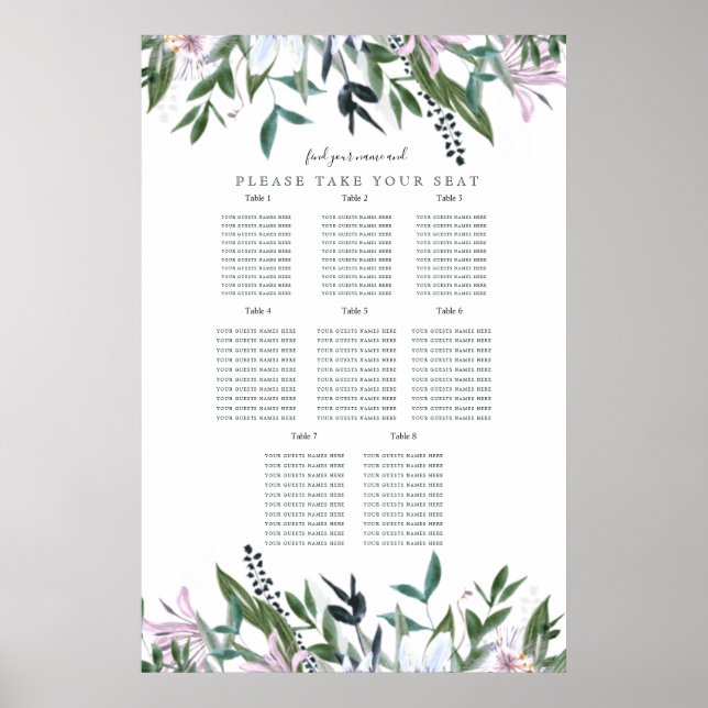 Hübsches Blumenwasser-Wildblumen-Poster Poster (Vorne)
