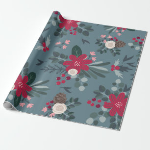 Hübsches Blumenwein Geschenkpapier