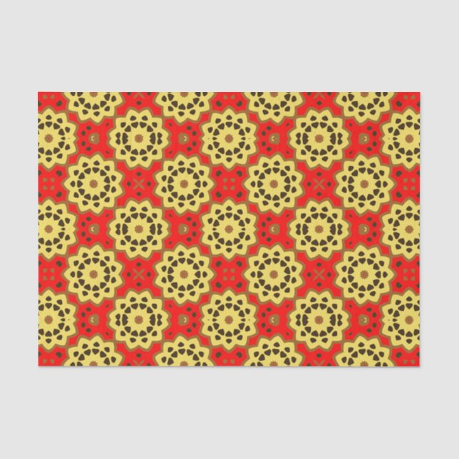 Hübsches Boho Chic Mosaic Geometric-Muster Seidenpapier (Vorderseite)