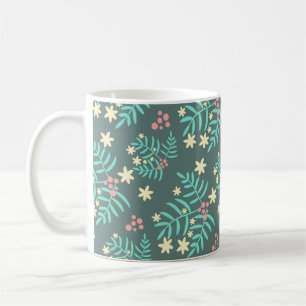 Hübsches botanisches Blätter- und Beeren-Blau-Must Kaffeetasse