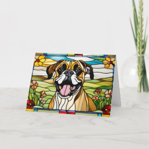Hübsches Boxer-Buntglas Karte