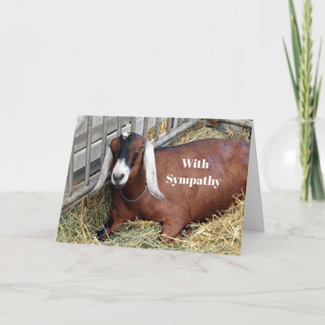 Hübsches braunes Foto-Beileid Karte (Vorderseite)