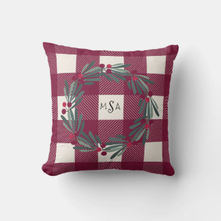 Hübsches Buffalo Karo Monogram Red Hübsch Girl Kissen