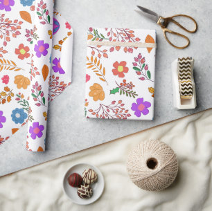 Hübsches buntes Blumen-Hochzeitsgeschenkpapier Geschenkpapier