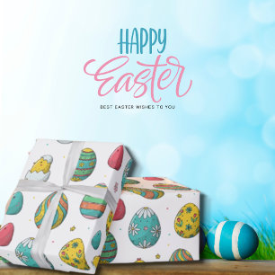 Hübsches Buntes Osterei-Osterküken-Geschenkpapier Geschenkpapier