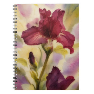 Hübsches Burgundy Red Blume Blumenmuseum Notizblock