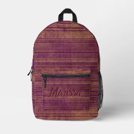 Hübsches Burnt Orange Burgund Wasserfarbmuster Bedruckter Rucksack